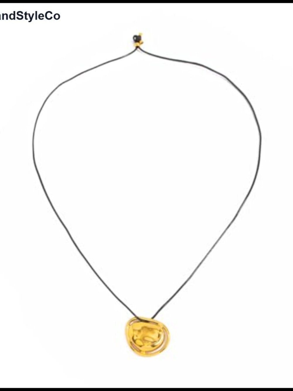 Chunky Irregular Gold Teardrop Pendant Necklace Wax Cord Necklaces for Women